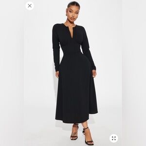 Fashion Nova Long Sleeve Black Dress